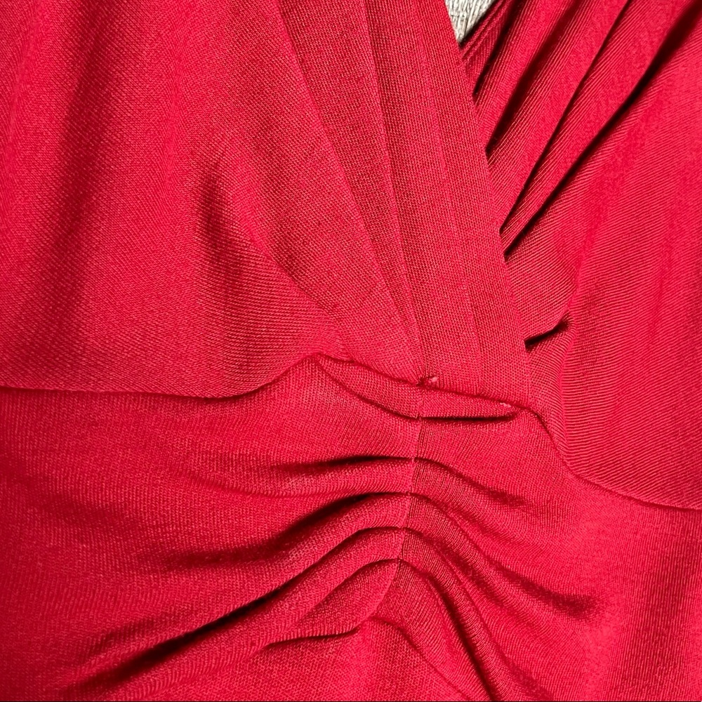 Banana Republic | plunging V neckline red dress - Picture 2 of 4